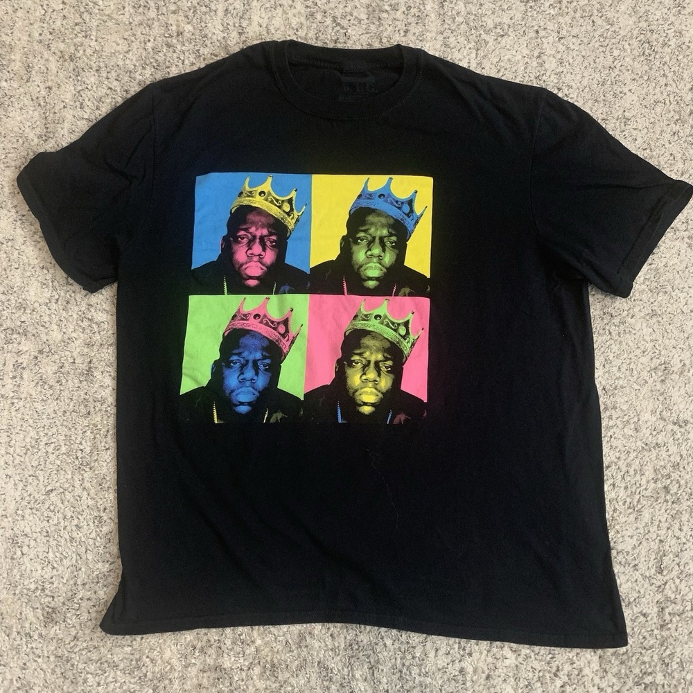 Notorious BIG Black Shirt XL Biggie Smalls Andy Warhol Style East Coast Rapper